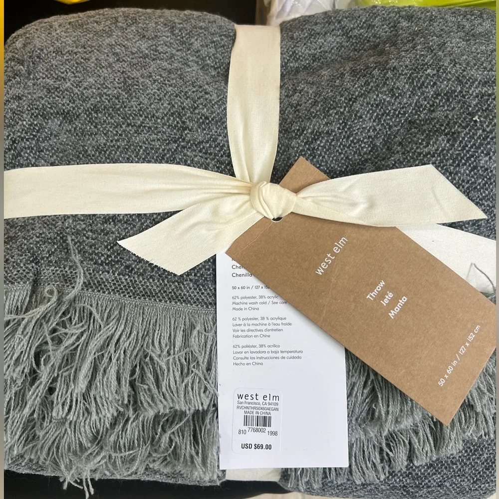West Elm Charcoal Throw Blanket